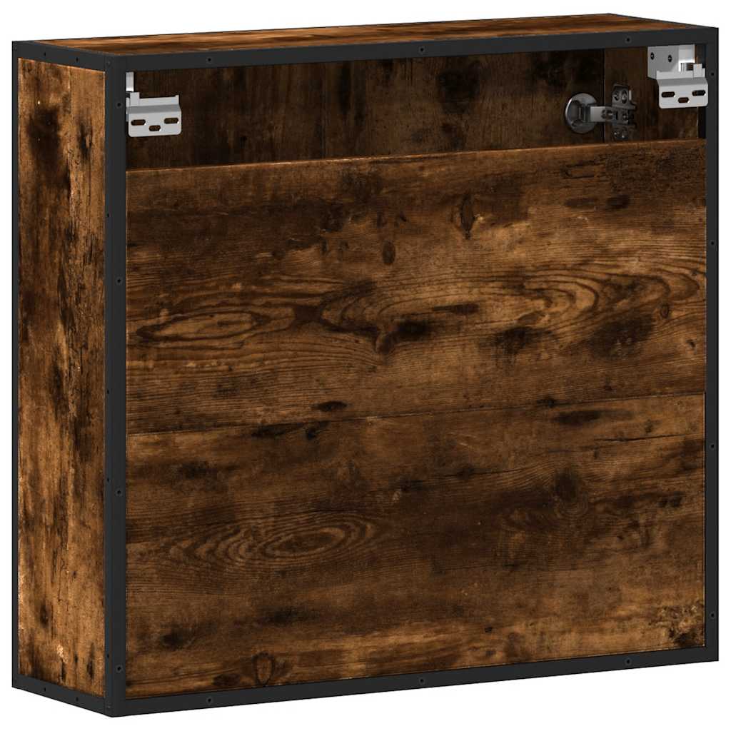 Badkamerspiegelkast 65x20x60 cm bewerkt hout gerookt eikenkleur is nu te koop bij PeponiXL, paradijselijk wonen!