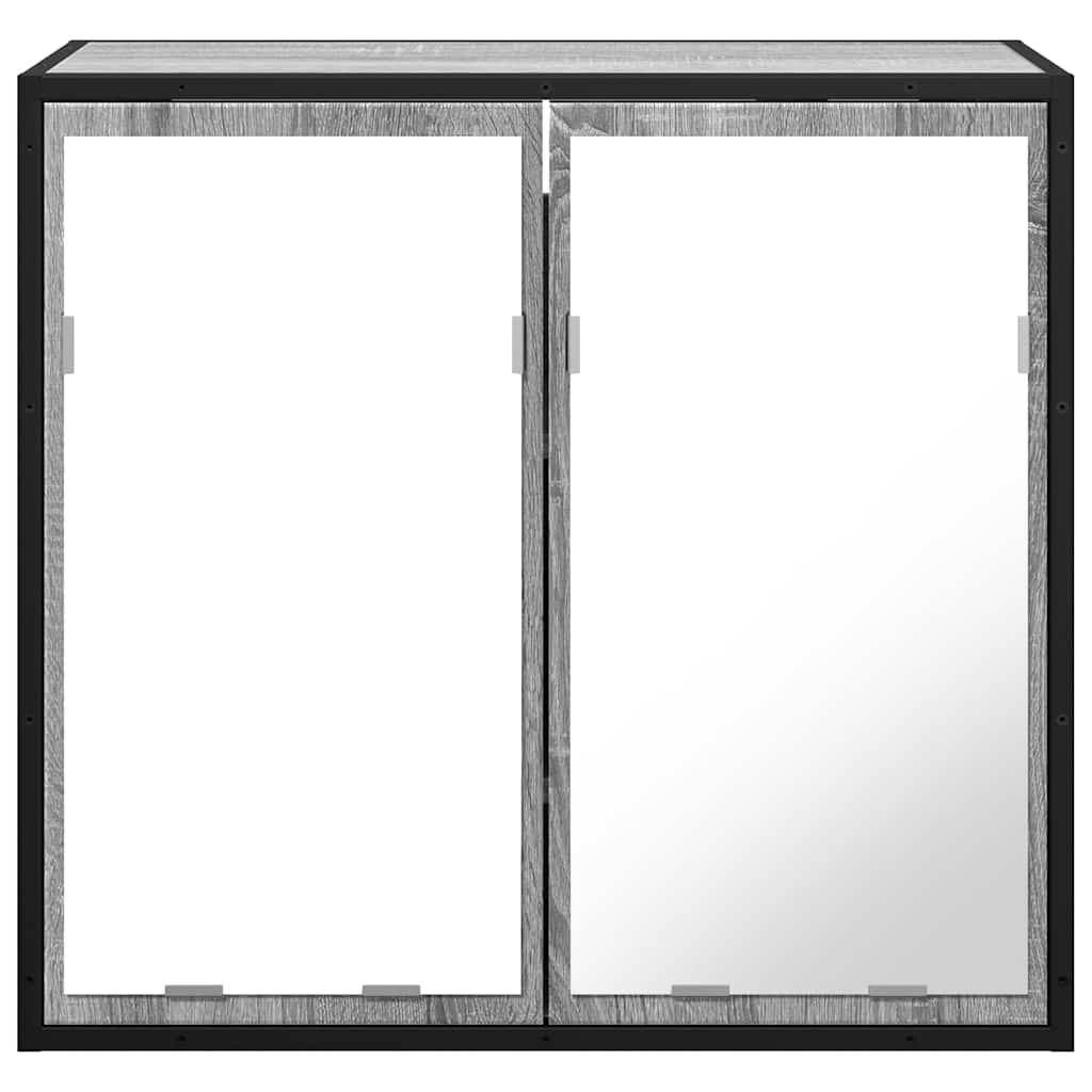 Badkamerspiegelkast 65x20x60 cm bewerkt hout grijs sonoma eiken is nu te koop bij PeponiXL, paradijselijk wonen!