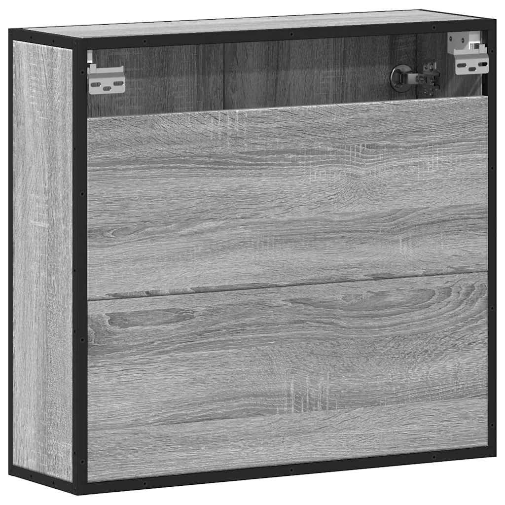 Badkamerspiegelkast 65x20x60 cm bewerkt hout grijs sonoma eiken is nu te koop bij PeponiXL, paradijselijk wonen!