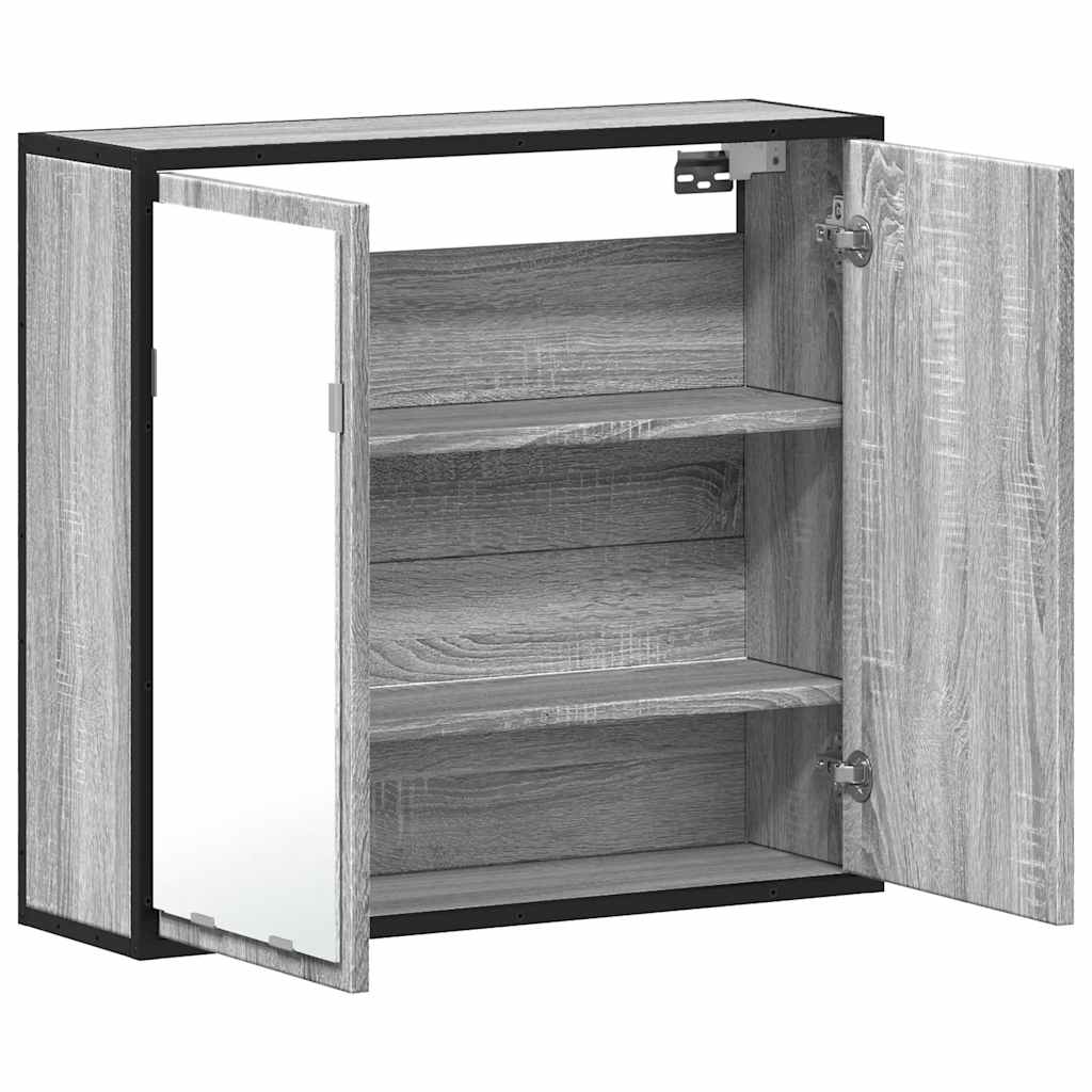 Badkamerspiegelkast 65x20x60 cm bewerkt hout grijs sonoma eiken is nu te koop bij PeponiXL, paradijselijk wonen!