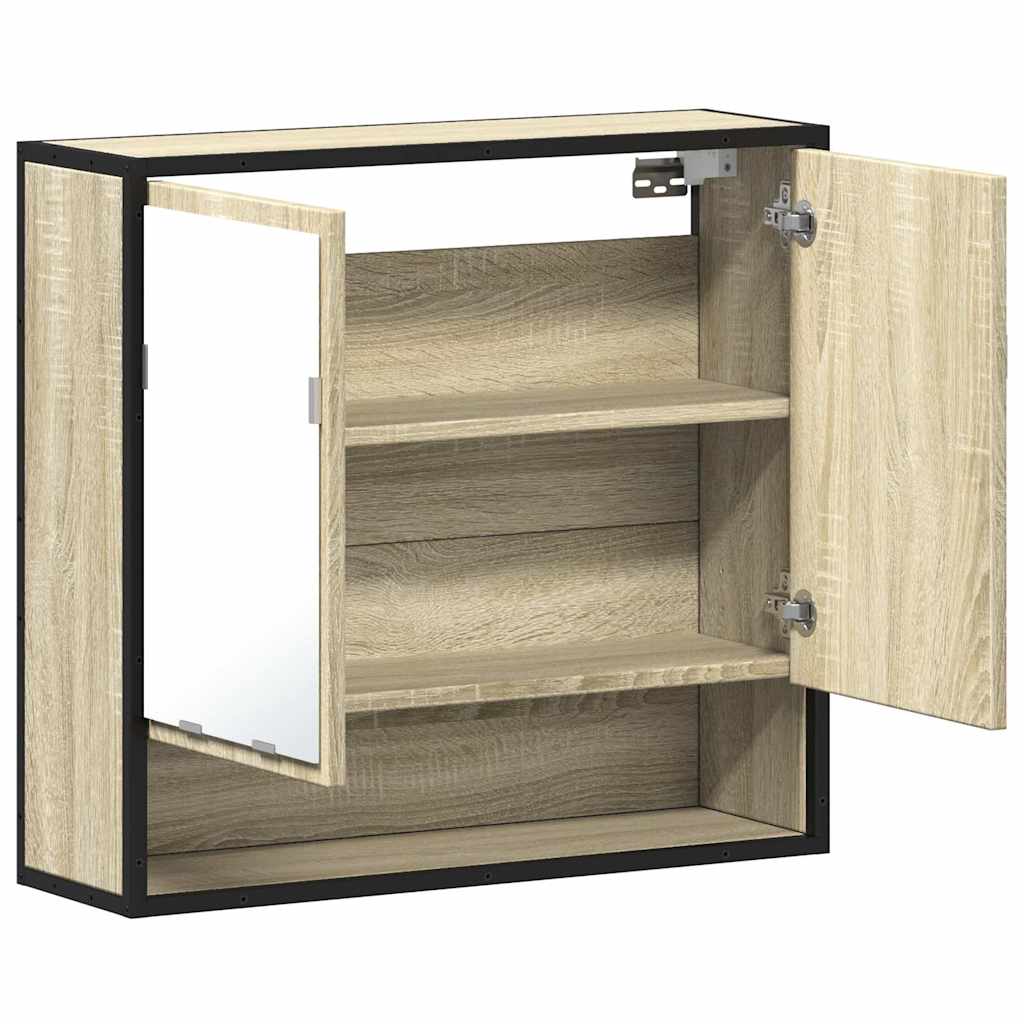 Badkamerspiegelkast Sonoma eiken 65x20x60 cm bewerkt hout is nu te koop bij PeponiXL, paradijselijk wonen!
