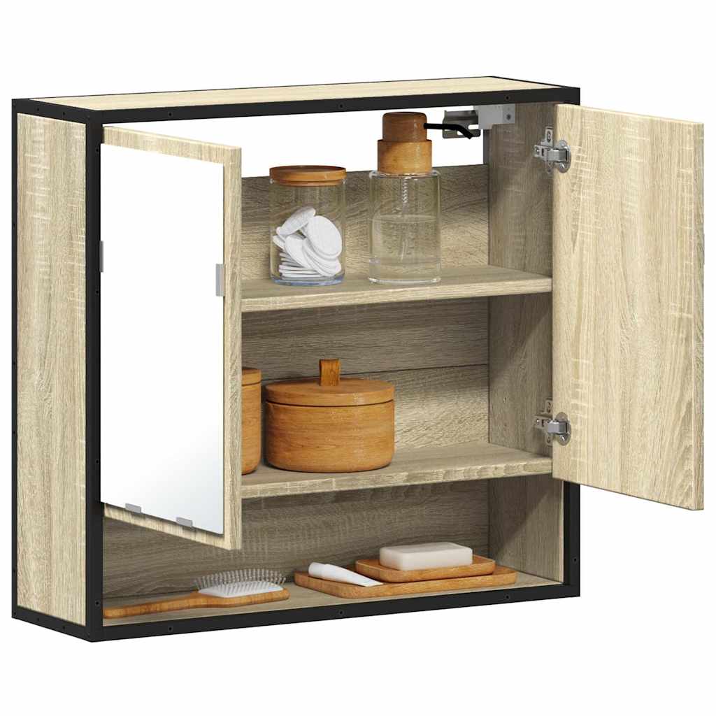 Badkamerspiegelkast Sonoma eiken 65x20x60 cm bewerkt hout is nu te koop bij PeponiXL, paradijselijk wonen!