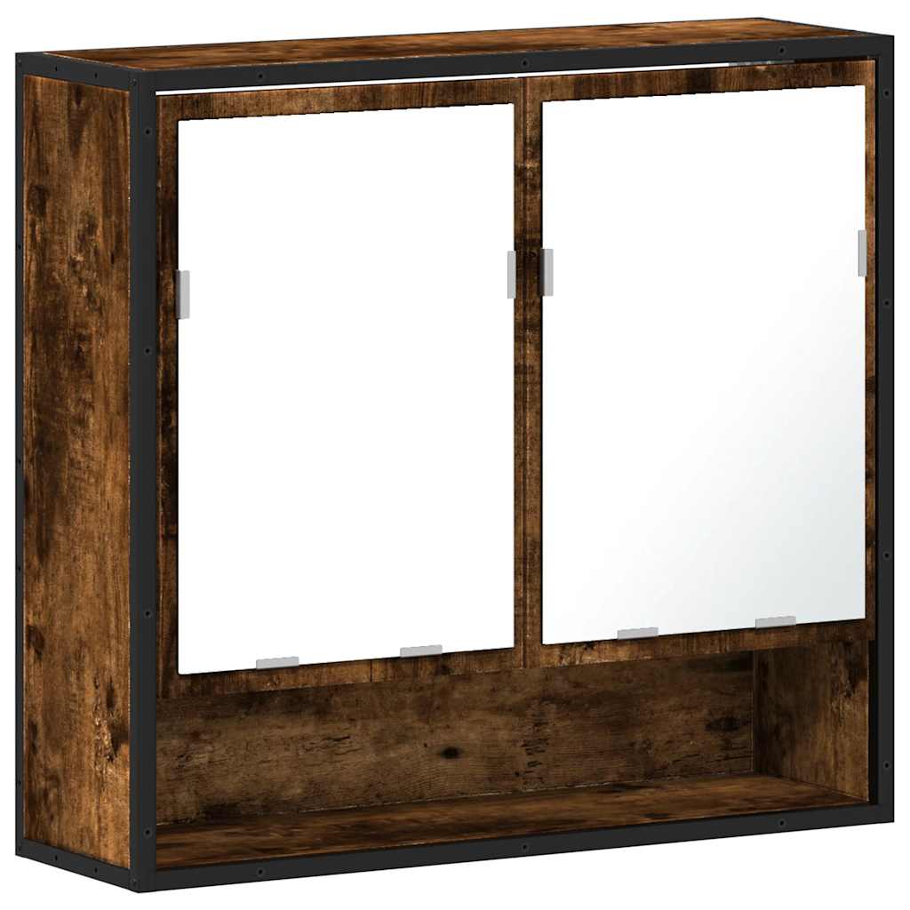 Badkamerspiegelkast 65x20x60 cm bewerkt hout gerookt eikenkleur is nu te koop bij PeponiXL, paradijselijk wonen!