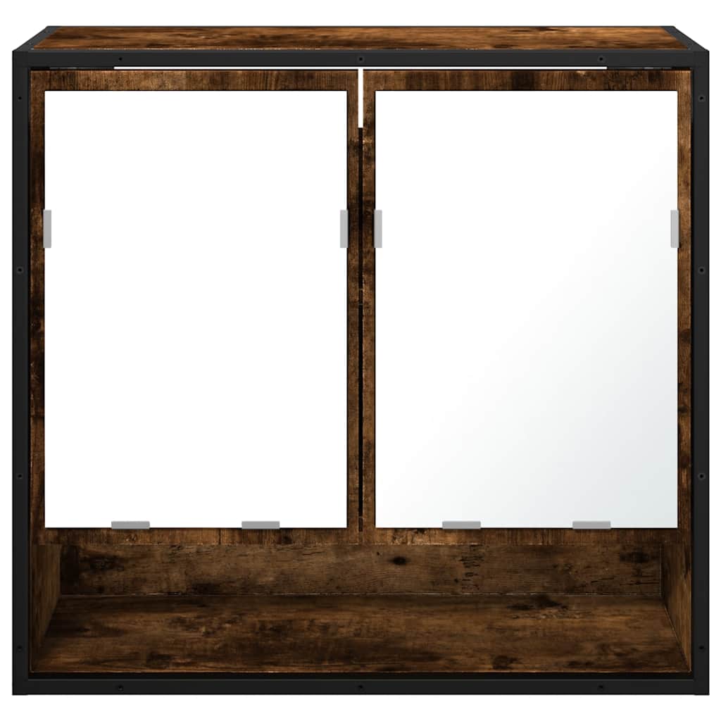 Badkamerspiegelkast 65x20x60 cm bewerkt hout gerookt eikenkleur is nu te koop bij PeponiXL, paradijselijk wonen!