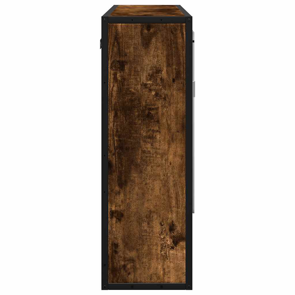 Badkamerspiegelkast 65x20x60 cm bewerkt hout gerookt eikenkleur is nu te koop bij PeponiXL, paradijselijk wonen!