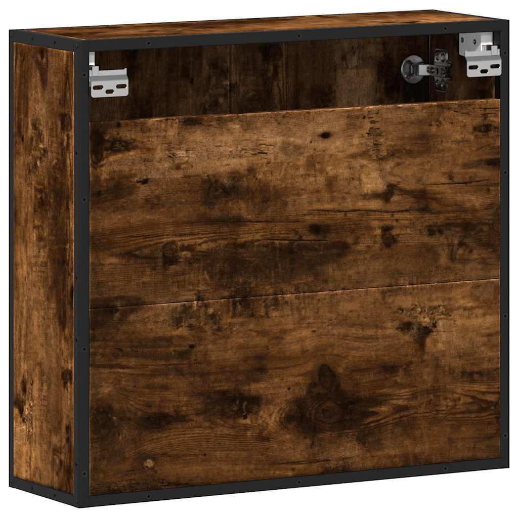 Badkamerspiegelkast 65x20x60 cm bewerkt hout gerookt eikenkleur is nu te koop bij PeponiXL, paradijselijk wonen!