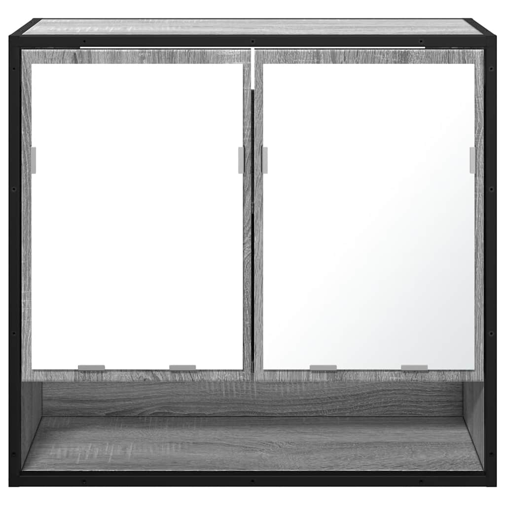Badkamerspiegelkast 65x20x60 cm bewerkt hout grijs sonoma eiken is nu te koop bij PeponiXL, paradijselijk wonen!