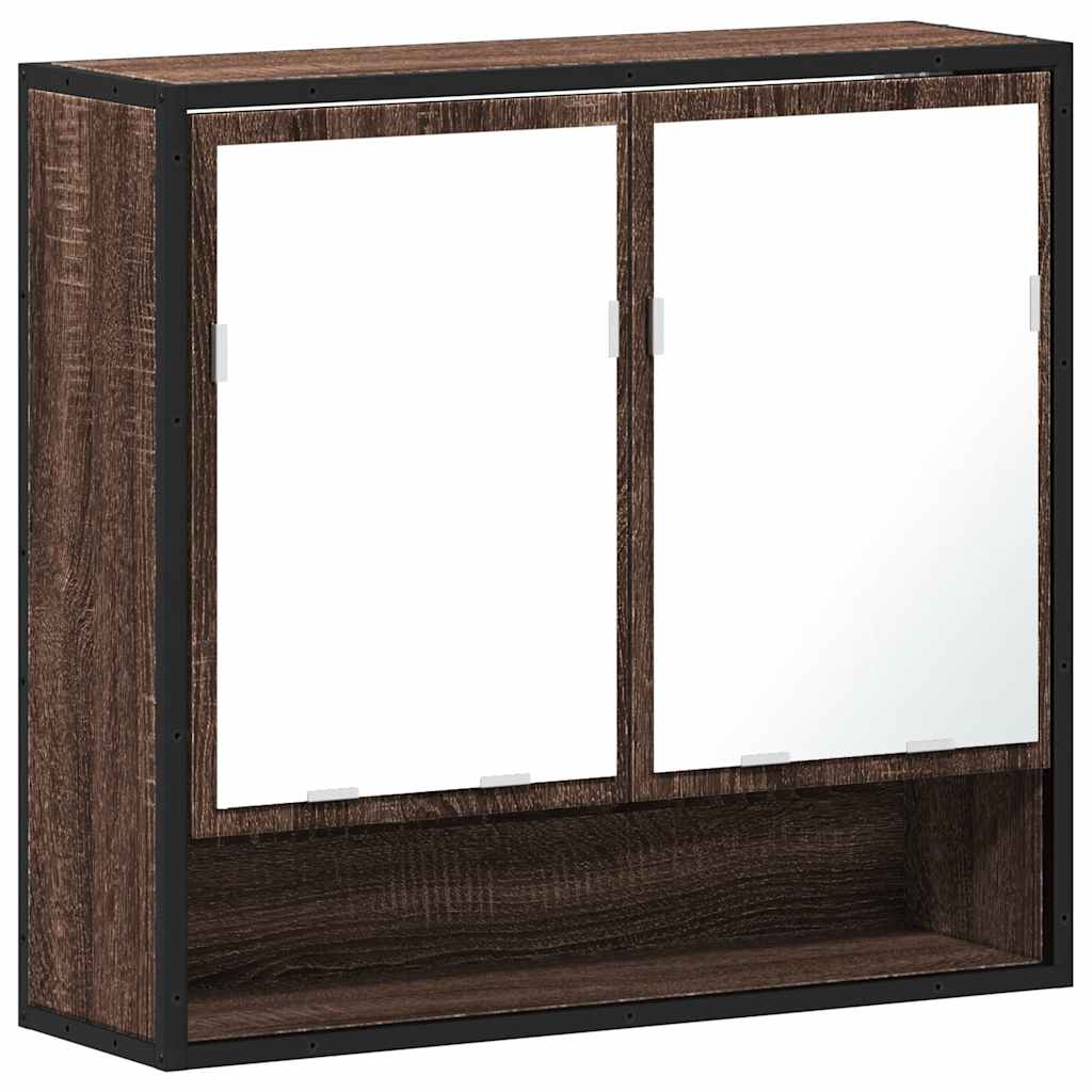 Badkamerspiegelkast 65x20x60 cm bewerkt hout bruin eikenkleurig is nu te koop bij PeponiXL, paradijselijk wonen!