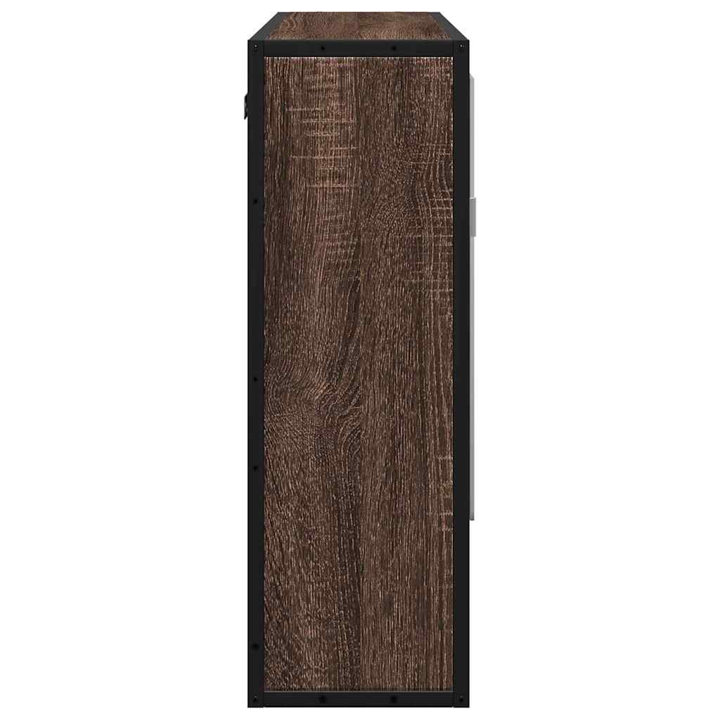 Badkamerspiegelkast 65x20x60 cm bewerkt hout bruin eikenkleurig is nu te koop bij PeponiXL, paradijselijk wonen!