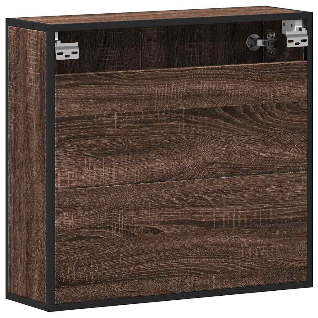 Badkamerspiegelkast 65x20x60 cm bewerkt hout bruin eikenkleurig is nu te koop bij PeponiXL, paradijselijk wonen!