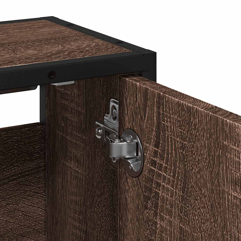 Badkamerspiegelkast 65x20x60 cm bewerkt hout bruin eikenkleurig is nu te koop bij PeponiXL, paradijselijk wonen!