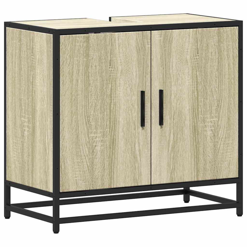 Wastafelkast Sonoma eiken 65x33x60 cm bewerkt hout is nu te koop bij PeponiXL, paradijselijk wonen!