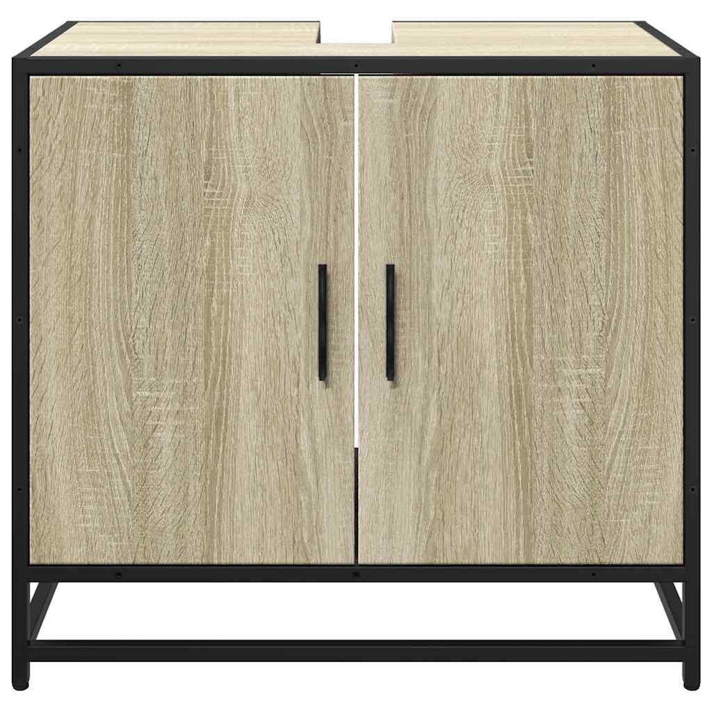 Wastafelkast Sonoma eiken 65x33x60 cm bewerkt hout is nu te koop bij PeponiXL, paradijselijk wonen!