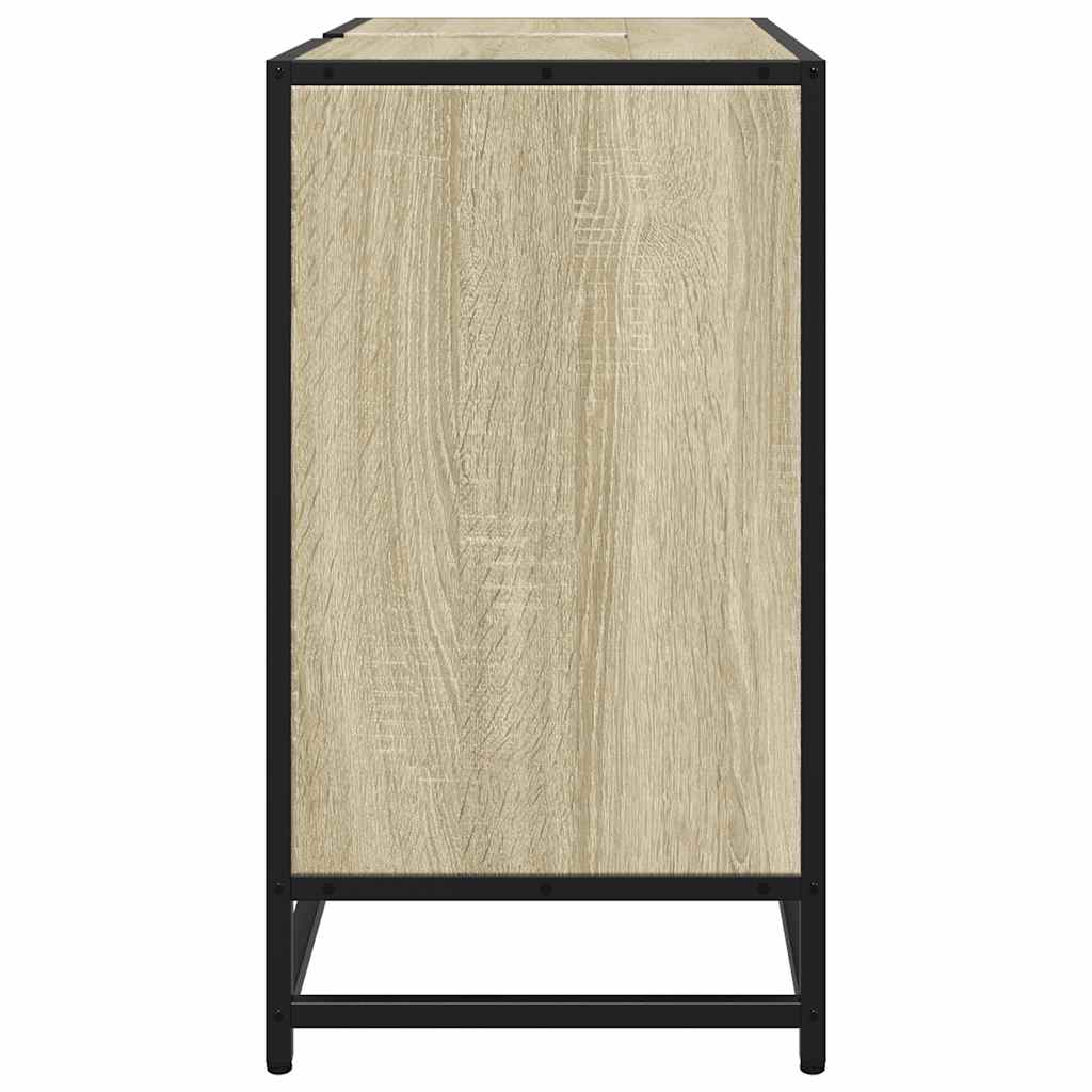 Wastafelkast Sonoma eiken 65x33x60 cm bewerkt hout is nu te koop bij PeponiXL, paradijselijk wonen!