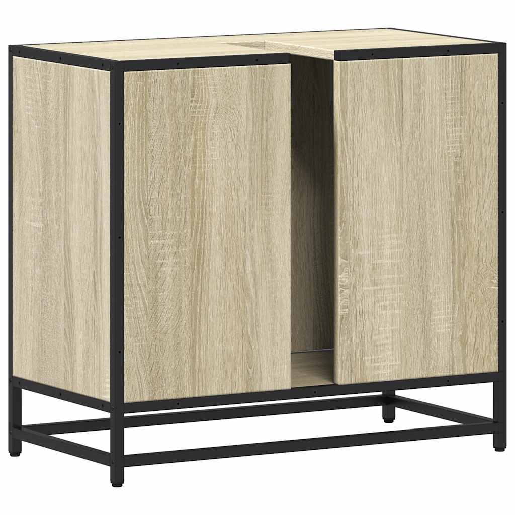 Wastafelkast Sonoma eiken 65x33x60 cm bewerkt hout is nu te koop bij PeponiXL, paradijselijk wonen!