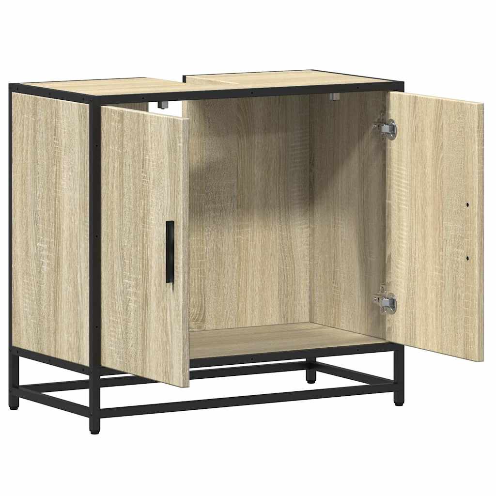 Wastafelkast Sonoma eiken 65x33x60 cm bewerkt hout is nu te koop bij PeponiXL, paradijselijk wonen!