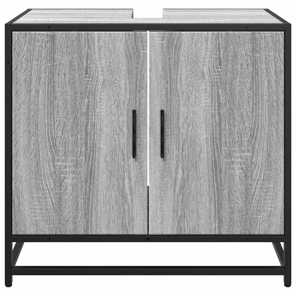 Wastafelkast 65x33x60 cm bewerkt hout grijs sonoma eikenkleurig is nu te koop bij PeponiXL, paradijselijk wonen!