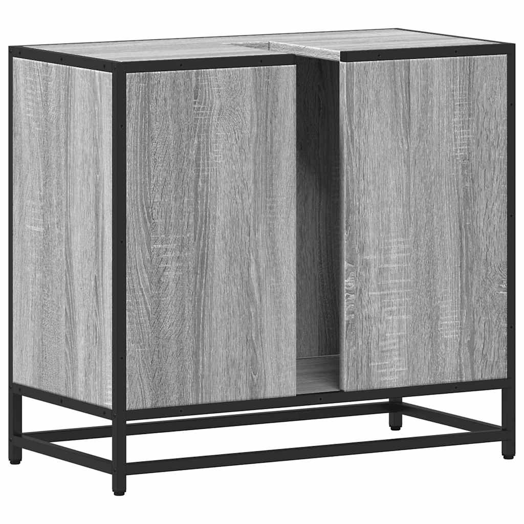Wastafelkast 65x33x60 cm bewerkt hout grijs sonoma eikenkleurig is nu te koop bij PeponiXL, paradijselijk wonen!