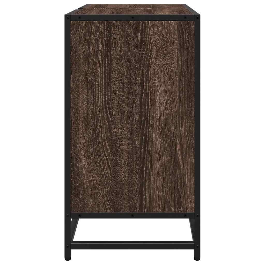 Wastafelkast 65x33x60 cm bewerkt hout bruin eikenkleur is nu te koop bij PeponiXL, paradijselijk wonen!
