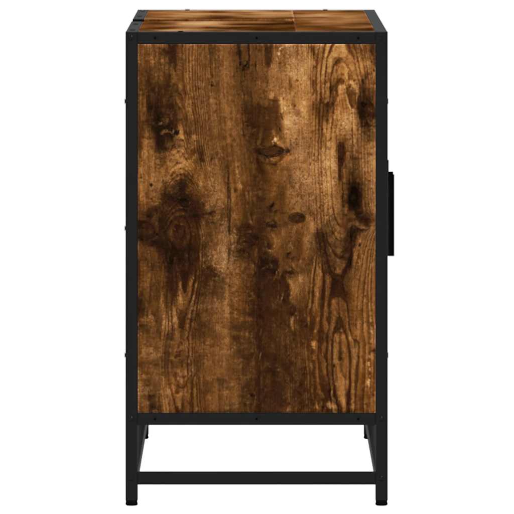 Wastafelkast 90x33x60 cm bewerkt hout gerookt eikenkleurig is nu te koop bij PeponiXL, paradijselijk wonen!