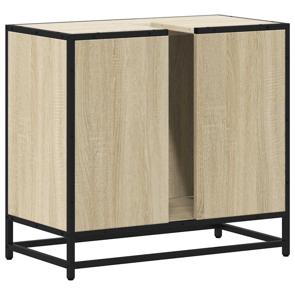 Wastafelkast 65x33x60 cm bewerkt hout sonoma eikenkleurig is nu te koop bij PeponiXL, paradijselijk wonen!