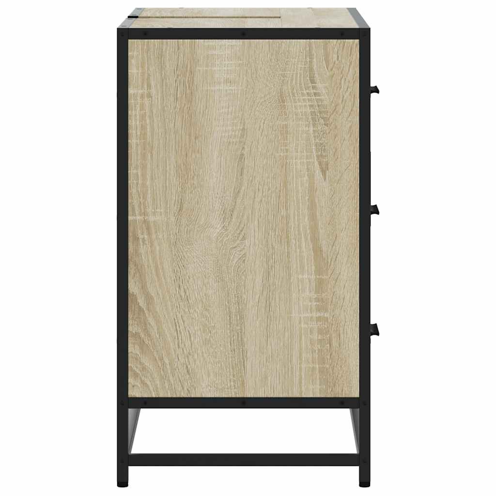 Wastafelkast 80x33x60 cm bewerkt hout sonoma eikenkleurig is nu te koop bij PeponiXL, paradijselijk wonen!