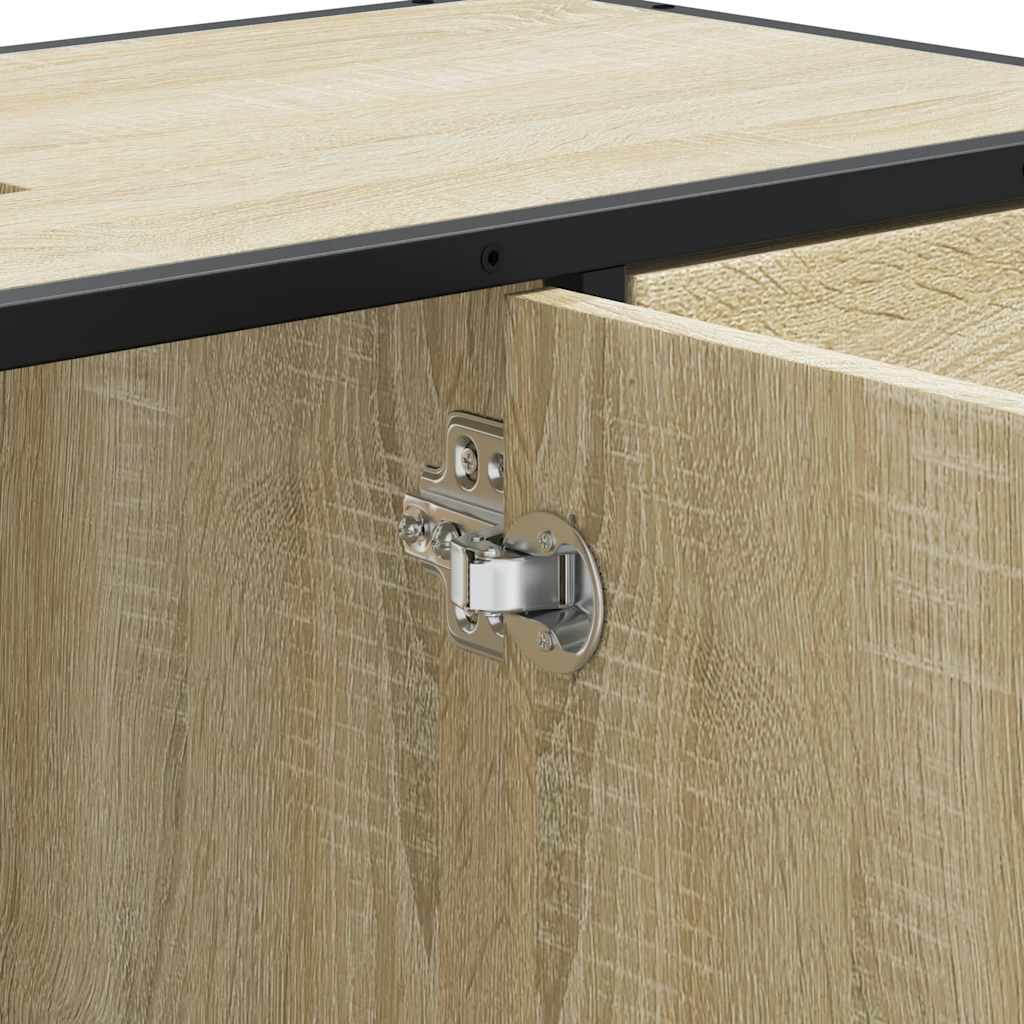 Wastafelkast 80x33x60 cm bewerkt hout sonoma eikenkleurig is nu te koop bij PeponiXL, paradijselijk wonen!