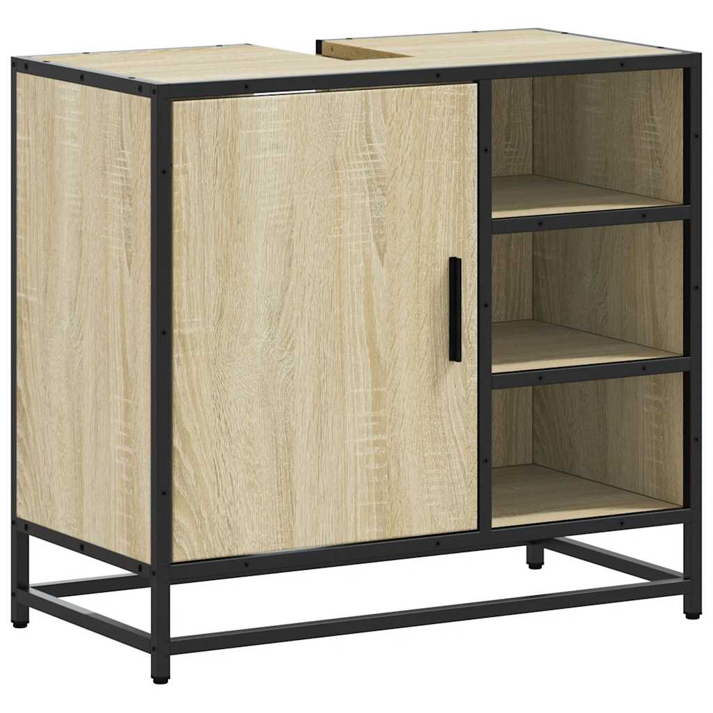 Wastafelkast Sonoma eiken 65x33x60 cm bewerkt hout is nu te koop bij PeponiXL, paradijselijk wonen!