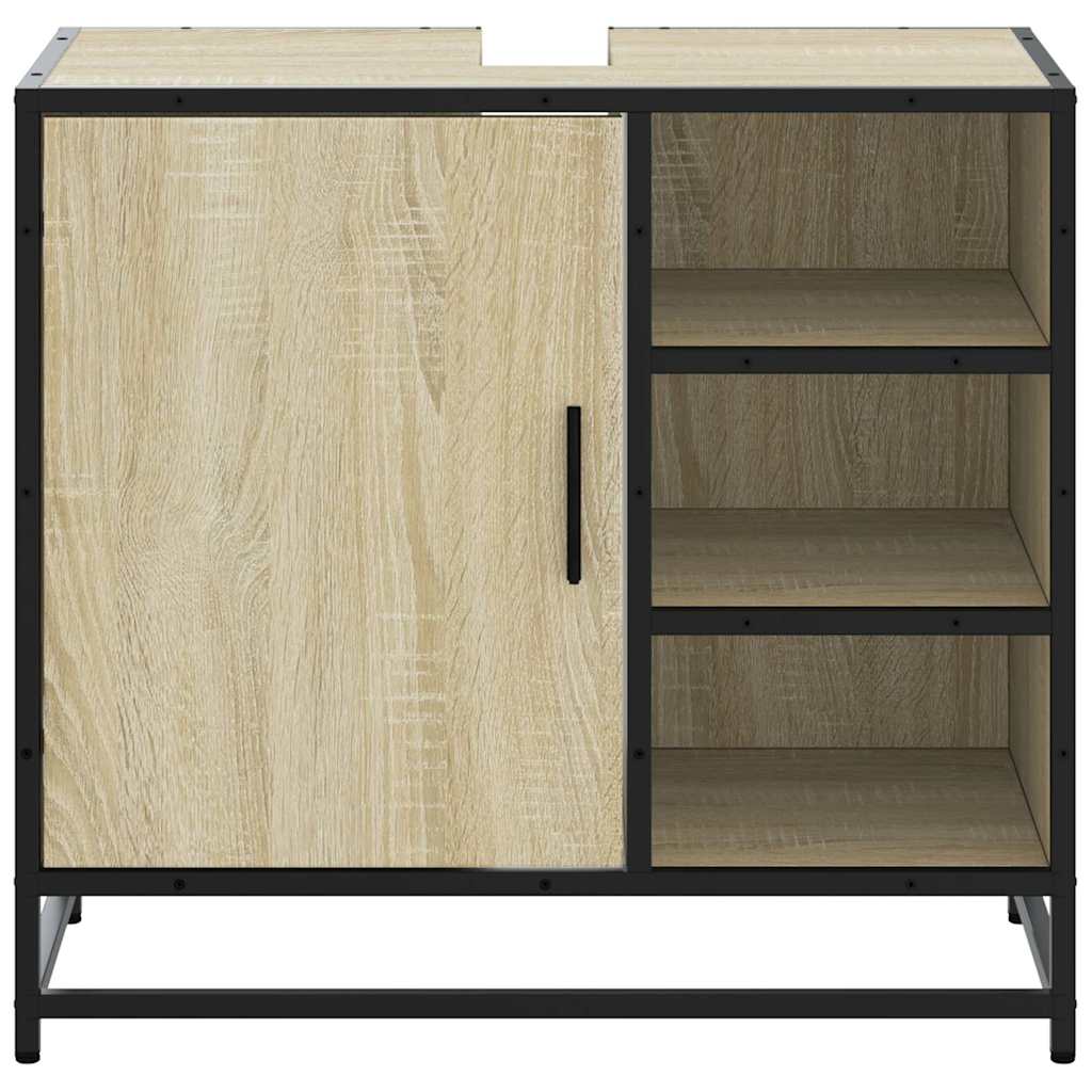 Wastafelkast Sonoma eiken 65x33x60 cm bewerkt hout is nu te koop bij PeponiXL, paradijselijk wonen!