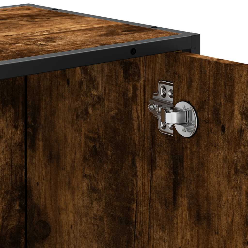 Wastafelkast 65x33x60 cm bewerkt hout gerookt eikenkleurig is nu te koop bij PeponiXL, paradijselijk wonen!