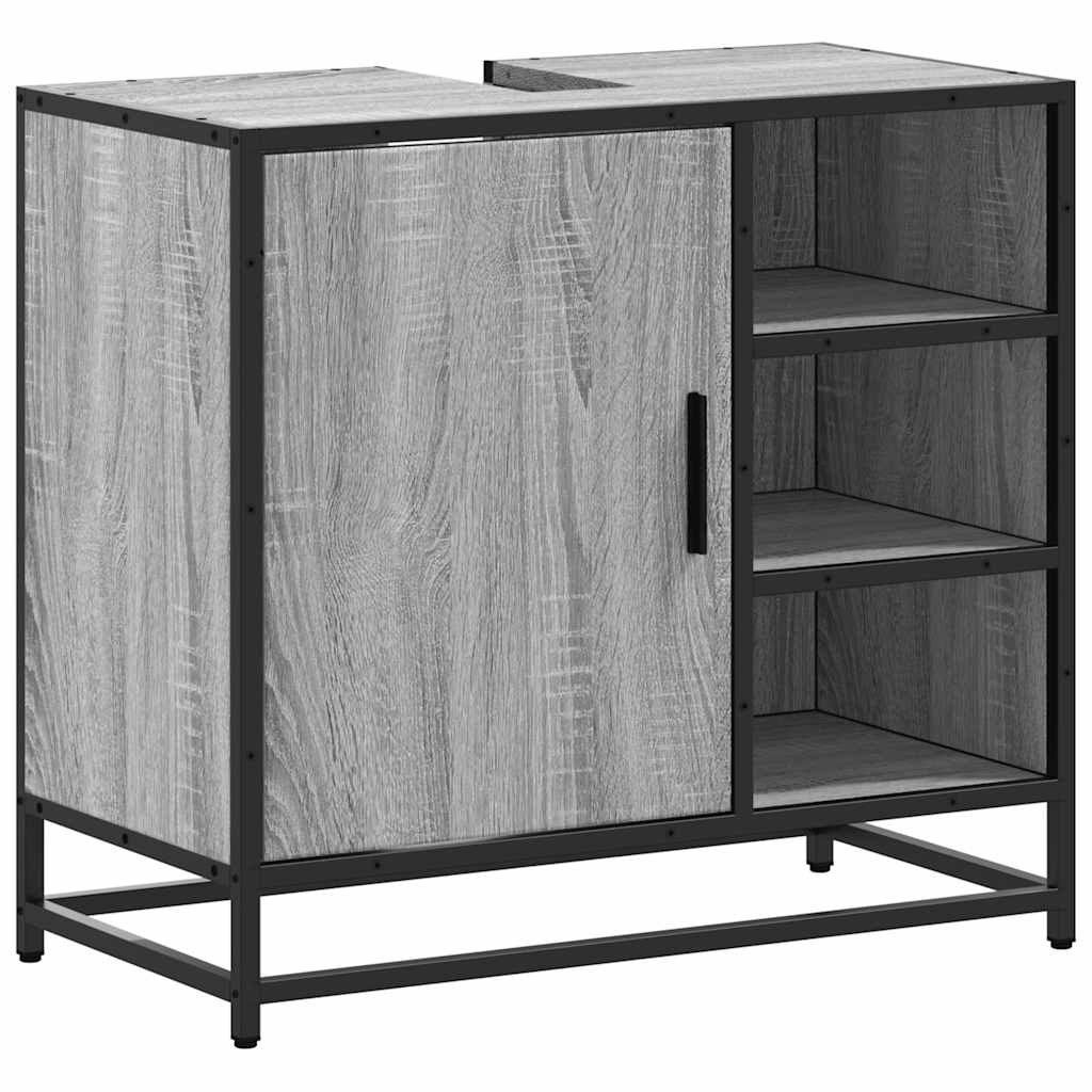 Wastafelkast 65x33x60 cm bewerkt hout grijs sonoma eikenkleurig is nu te koop bij PeponiXL, paradijselijk wonen!