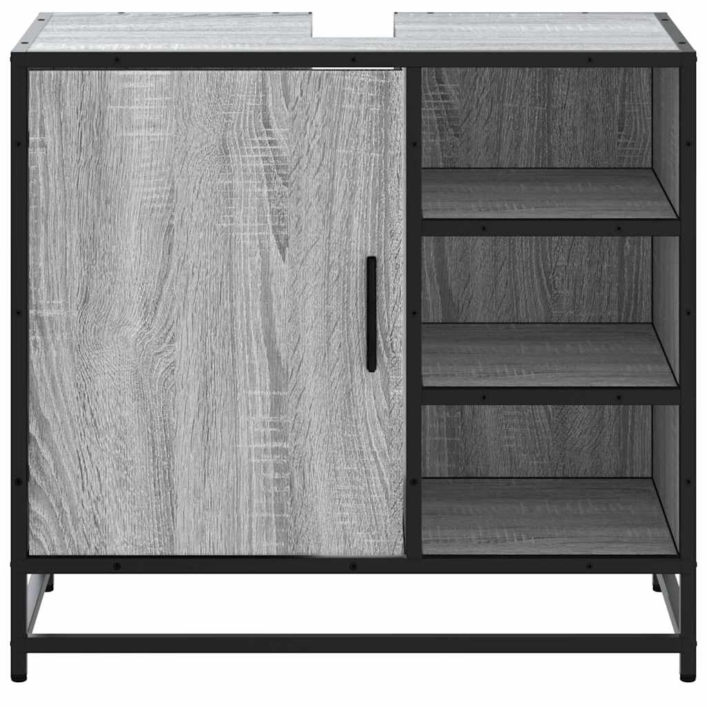 Wastafelkast 65x33x60 cm bewerkt hout grijs sonoma eikenkleurig is nu te koop bij PeponiXL, paradijselijk wonen!