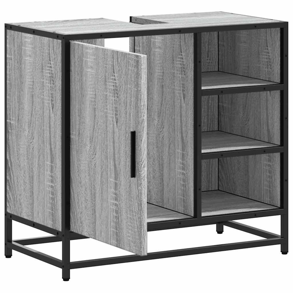 Wastafelkast 65x33x60 cm bewerkt hout grijs sonoma eikenkleurig is nu te koop bij PeponiXL, paradijselijk wonen!