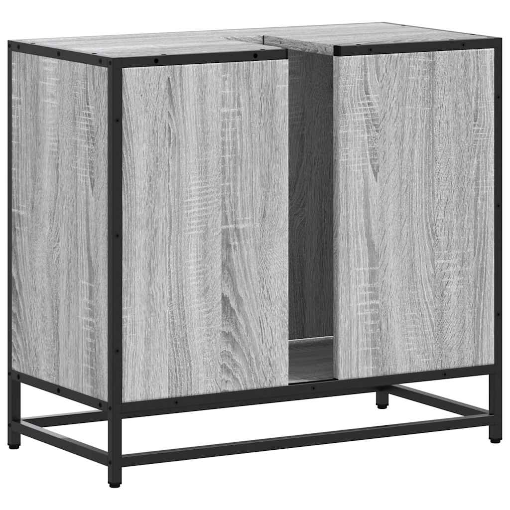 Wastafelkast 65x33x60 cm bewerkt hout grijs sonoma eikenkleurig is nu te koop bij PeponiXL, paradijselijk wonen!