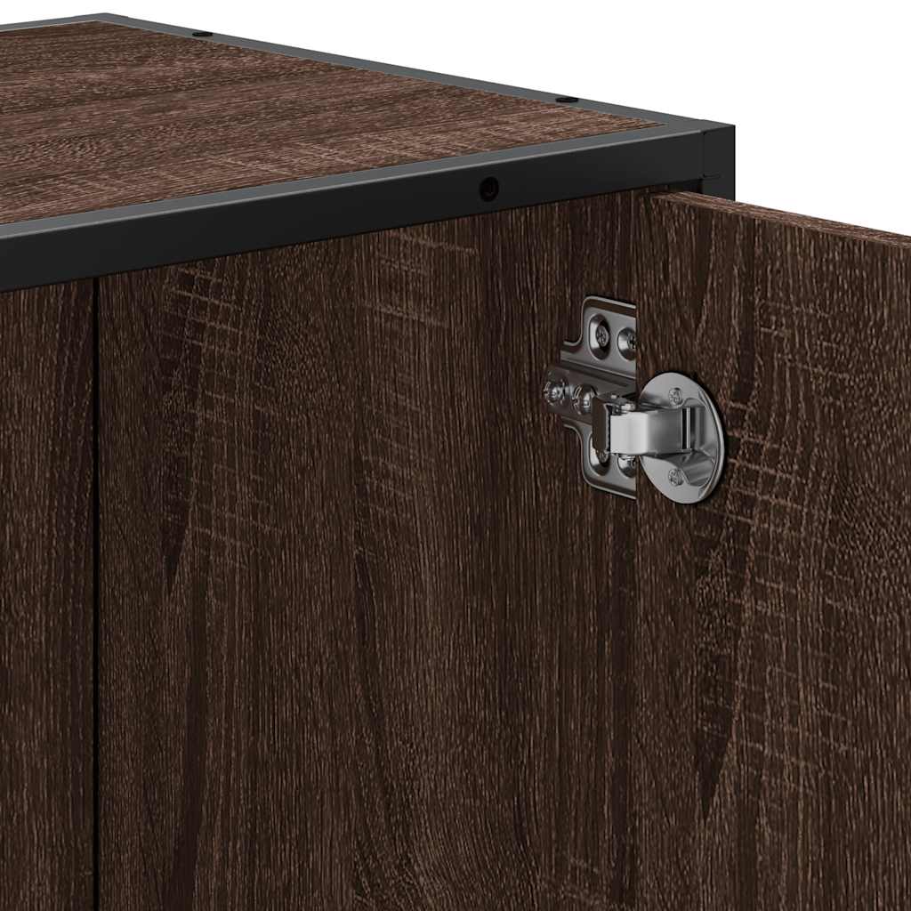 Wastafelkast 65x33x60 cm bewerkt hout bruin eikenkleur is nu te koop bij PeponiXL, paradijselijk wonen!