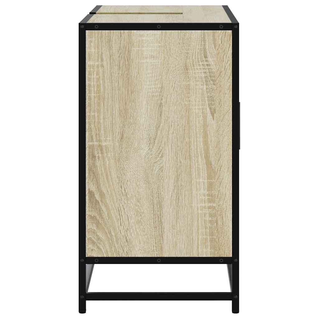 Wastafelkast Sonoma eiken 80x33x60 cm bewerkt hout is nu te koop bij PeponiXL, paradijselijk wonen!