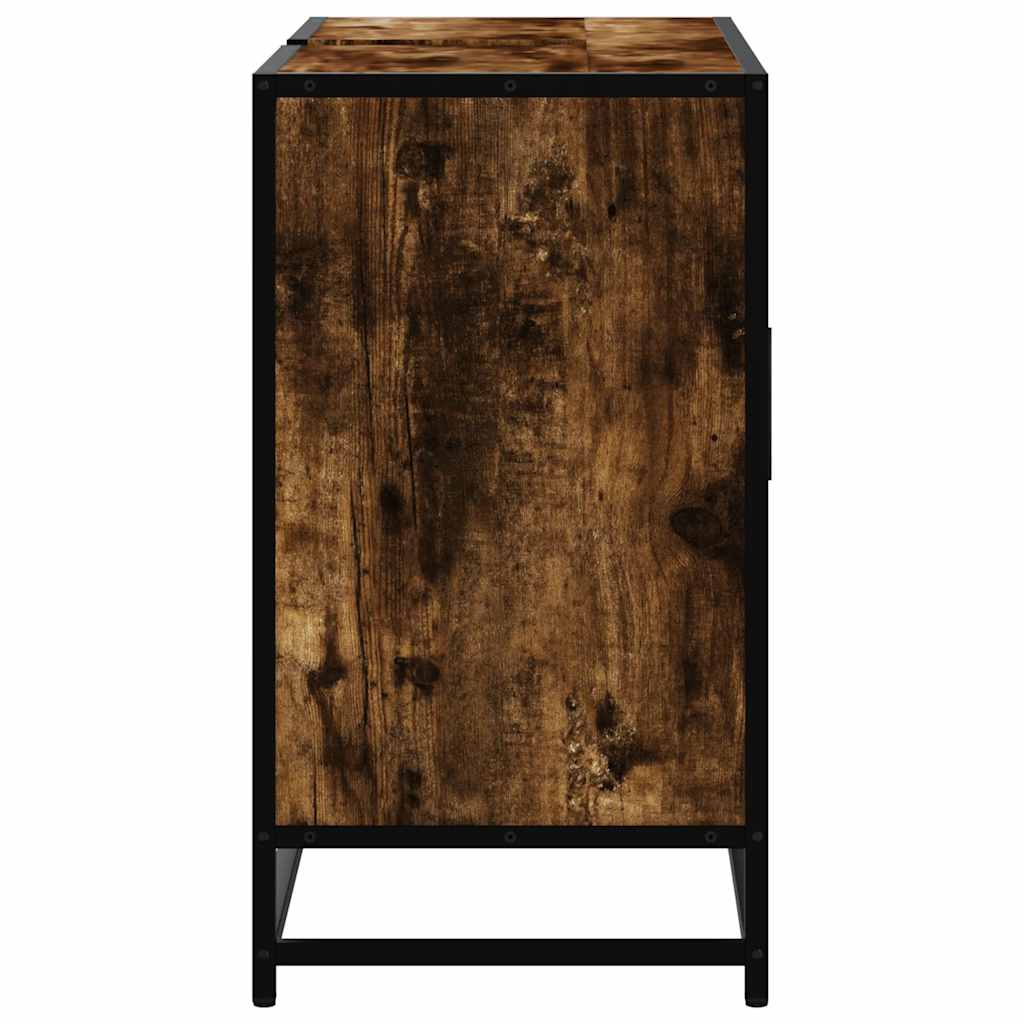 Wastafelkast 80x33x60 cm bewerkt hout gerookt eikenkleurig is nu te koop bij PeponiXL, paradijselijk wonen!