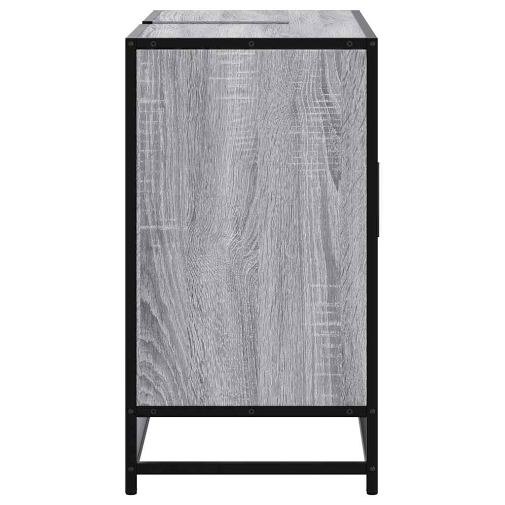 Wastafelkast 80x33x60 cm bewerkt hout grijs sonoma eikenkleurig is nu te koop bij PeponiXL, paradijselijk wonen!