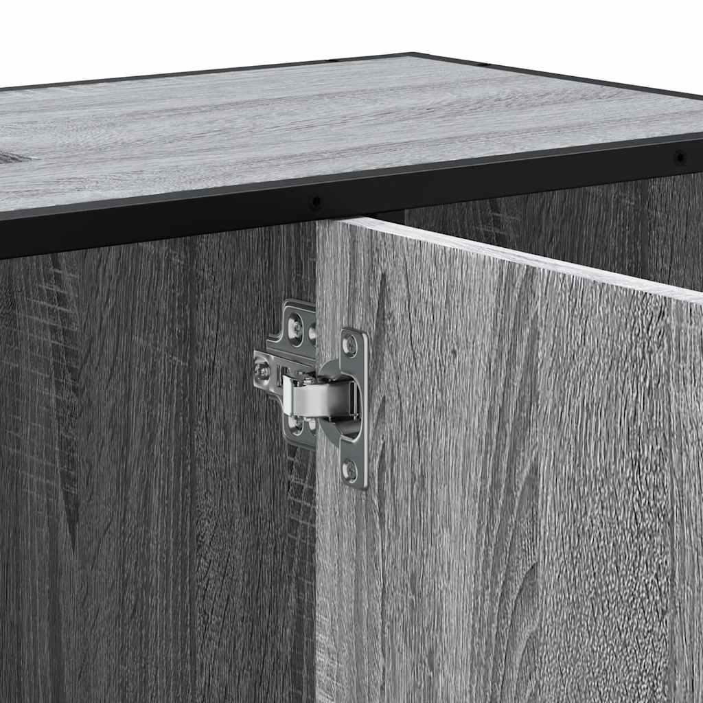 Wastafelkast 80x33x60 cm bewerkt hout grijs sonoma eikenkleurig is nu te koop bij PeponiXL, paradijselijk wonen!