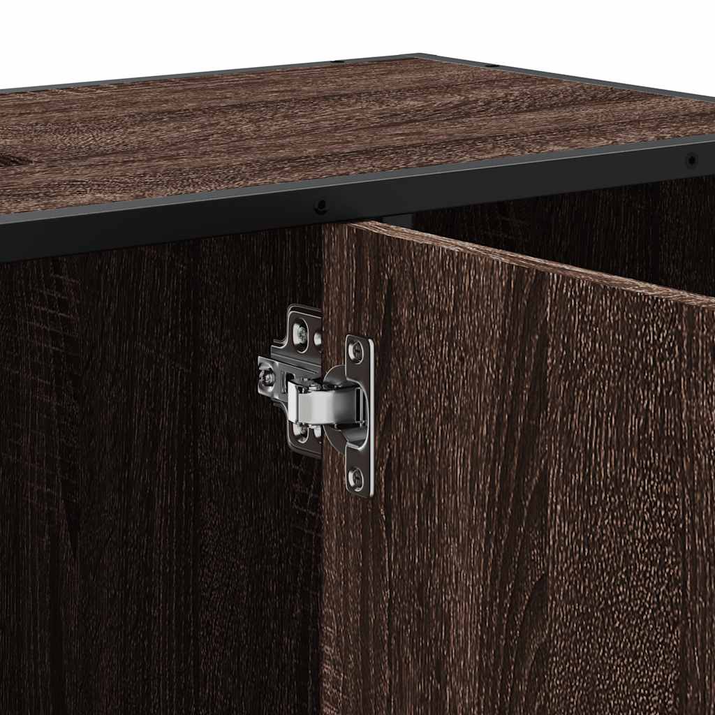 Wastafelkast 80x33x60 cm bewerkt hout bruin eikenkleurig is nu te koop bij PeponiXL, paradijselijk wonen!