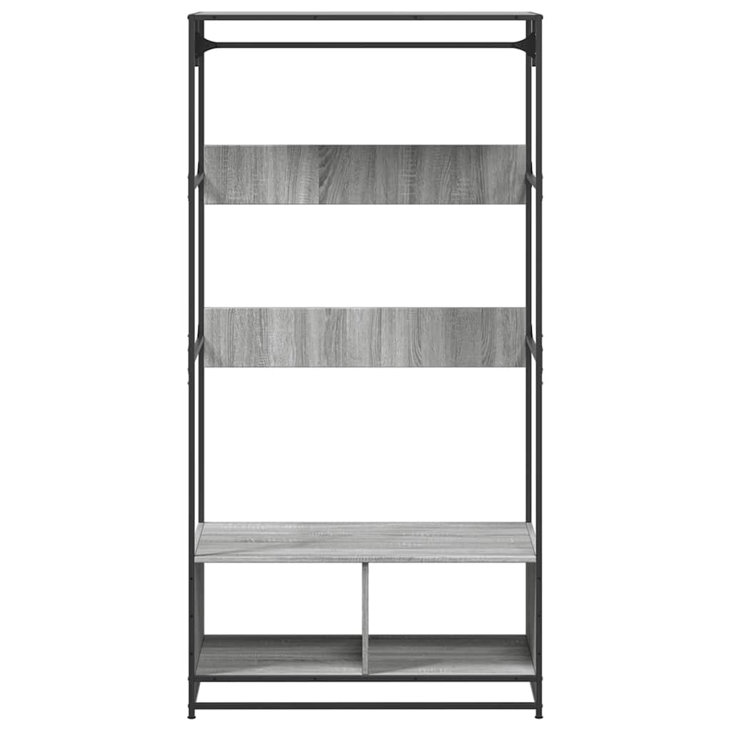 Kledingkast 90x50x180 cm bewerkt hout grijs sonoma eikenkleurig is nu te koop bij PeponiXL, paradijselijk wonen!