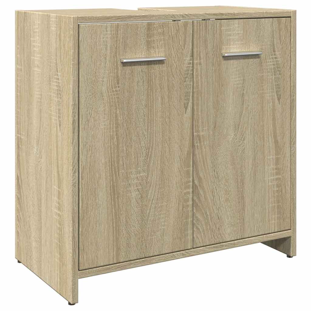 Wastafelkast 60x33x60 cm bewerkt hout sonoma eikenkleurig is nu te koop bij PeponiXL, paradijselijk wonen!