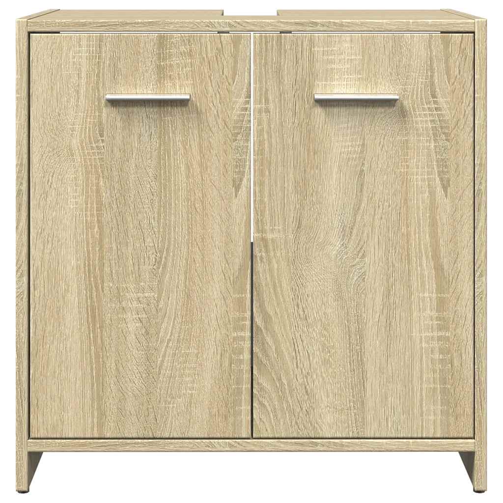 Wastafelkast 60x33x60 cm bewerkt hout sonoma eikenkleurig is nu te koop bij PeponiXL, paradijselijk wonen!