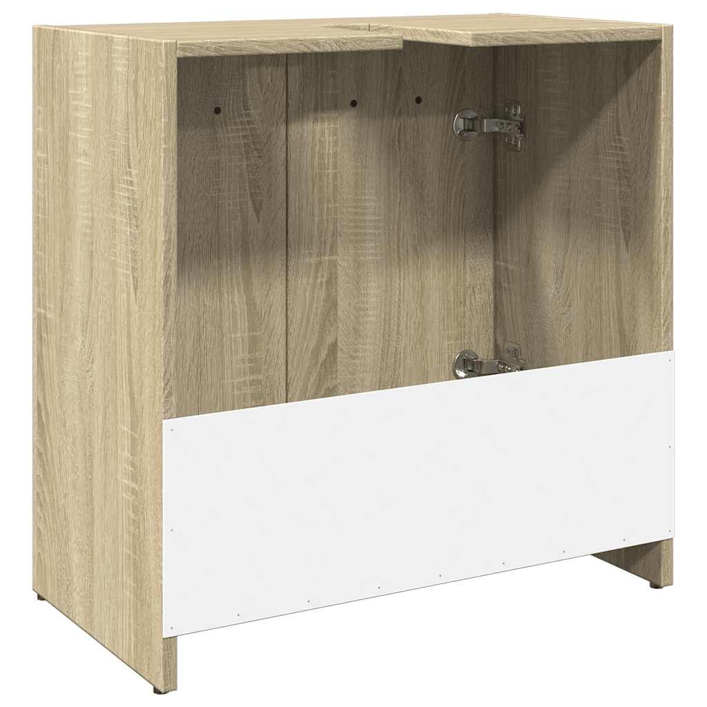 Wastafelkast 60x33x60 cm bewerkt hout sonoma eikenkleurig is nu te koop bij PeponiXL, paradijselijk wonen!