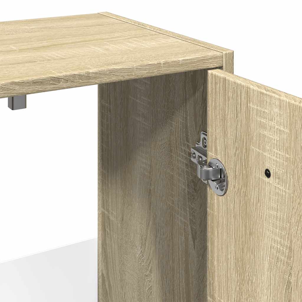 Wastafelkast 60x33x60 cm bewerkt hout sonoma eikenkleurig is nu te koop bij PeponiXL, paradijselijk wonen!
