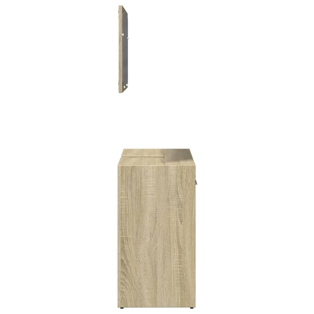 2-delige Badkamermeubelset bewerkt hout sonoma eikenkleurig is nu te koop bij PeponiXL, paradijselijk wonen!