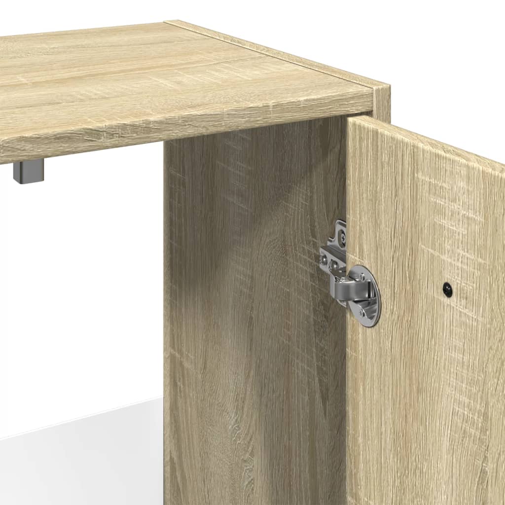 2-delige Badkamermeubelset bewerkt hout sonoma eikenkleurig is nu te koop bij PeponiXL, paradijselijk wonen!
