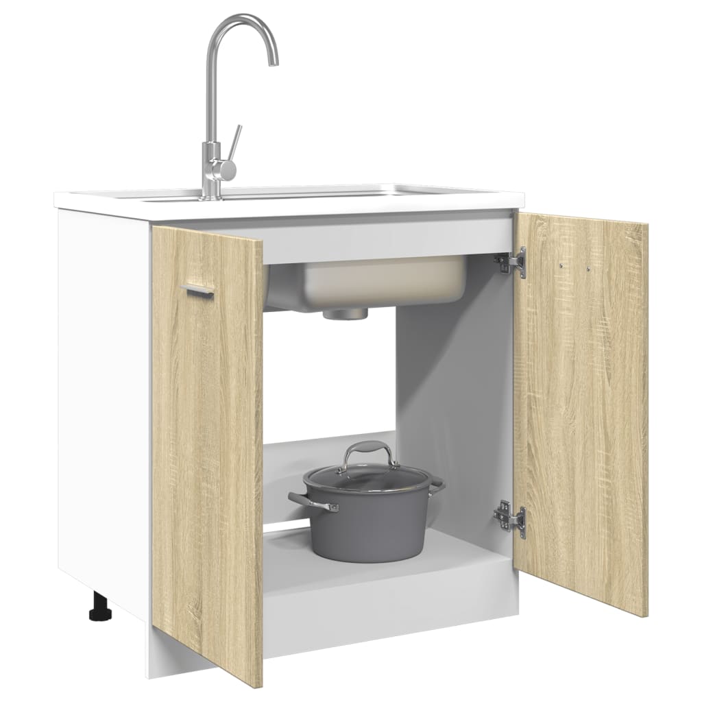 Onderkast Lyon 80x46x81,5 cm bewerkt hout sonoma eikenkleurig is nu te koop bij PeponiXL, paradijselijk wonen!