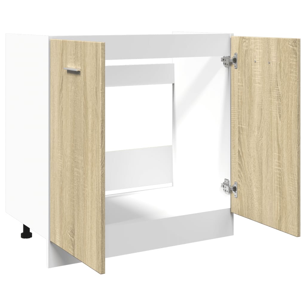 Onderkast Lyon 80x46x81,5 cm bewerkt hout sonoma eikenkleurig is nu te koop bij PeponiXL, paradijselijk wonen!