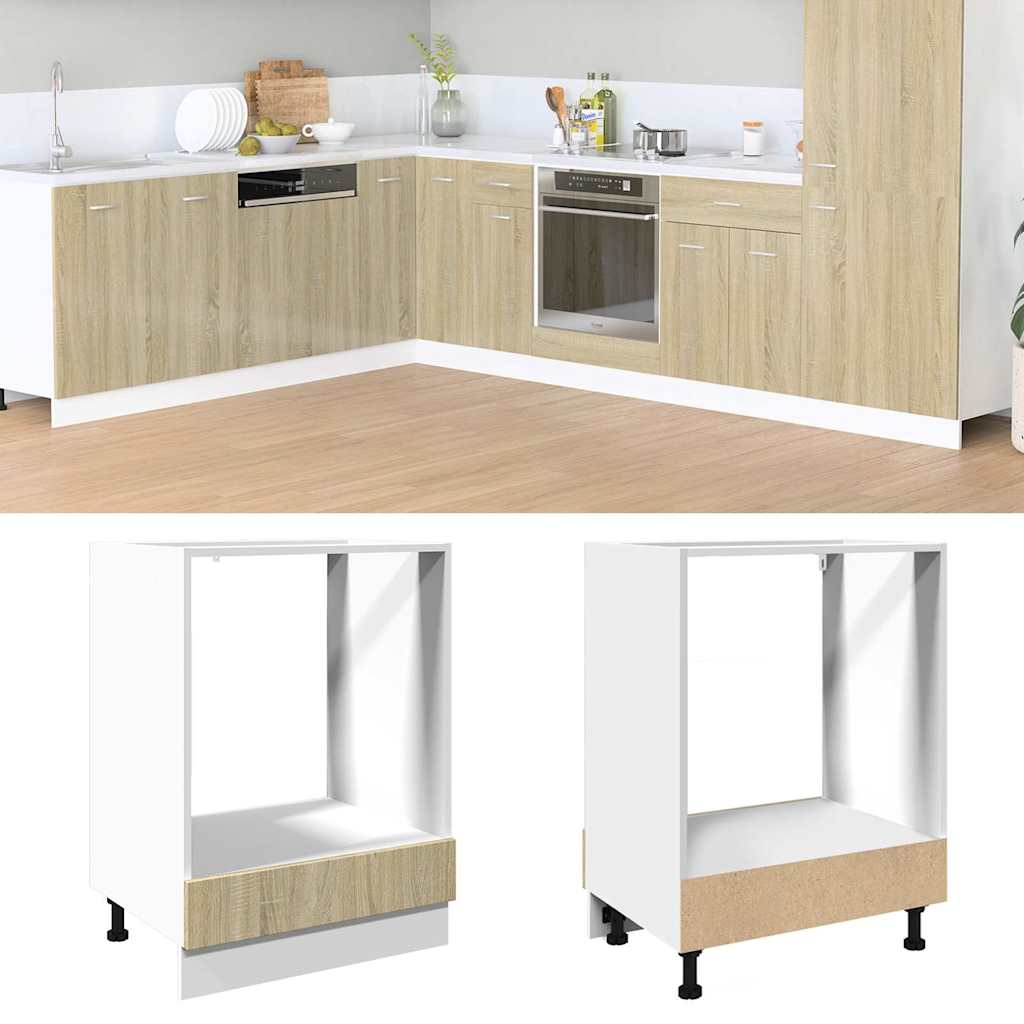 Ovenkast 60x46x81,5 cm spaanplaat sonoma eikenkleurig is nu te koop bij PeponiXL, paradijselijk wonen!